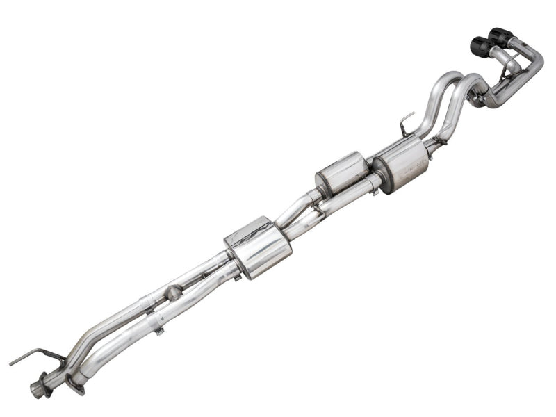 AWE Tuning 16-22 Toyota Tacoma 0FG Cat-Back Exhaust w/ BashGuard - Dual Diamond Black Tips