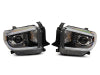 Raxiom 14-21 Toyota Tundra Axial Projector Headlights w/ SEQL LED Bar- Black Housing (Clear Lens)