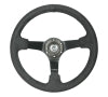 NRG Reinforced Steering Wheel (350mm / 3in. Deep) Blk Alcantara w/ Blk Stitching - Matte Black Spoke