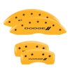 MGP 4 Caliper Covers Engraved Front & Rear With stripes/Dodge Yellow finish black ch