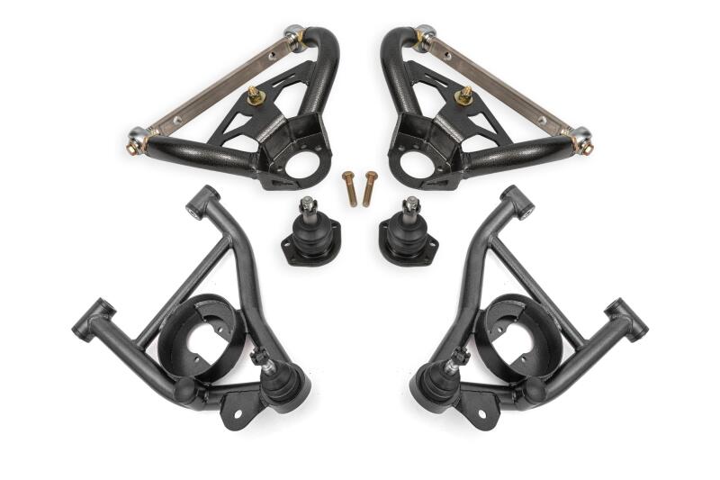 BMR 78-87 GM G-Body Adjustable Upper A-Arms Standard Ball Joint - Black Hammertone