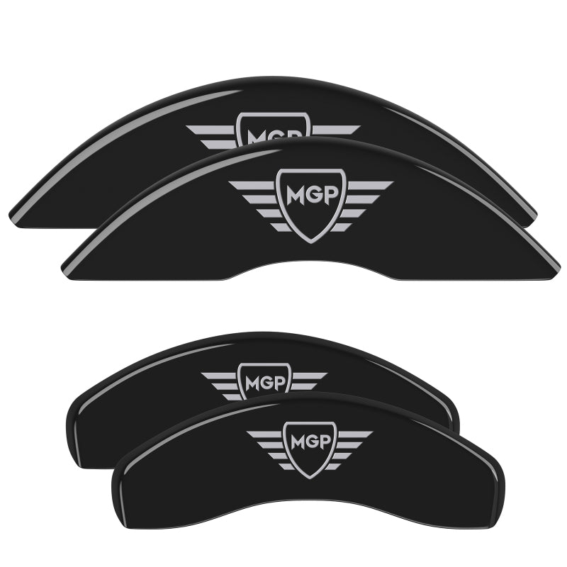 MGP 4 Caliper Covers Engraved Front & Rear MGP Black finish silver ch