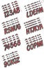 Hardline Boat Lettering Registration Kit 3 in. - 400 Dark Red/Black