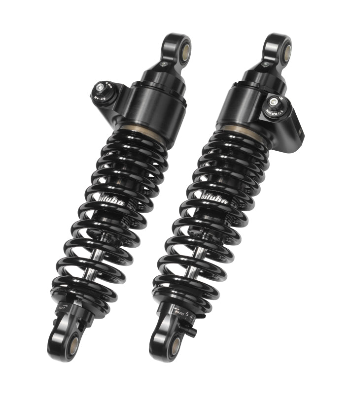 Bitubo WME2 Twinshocks Adjustable: Hydraulic Spring Preload, Rebound, Length 361mm, Dark Edition