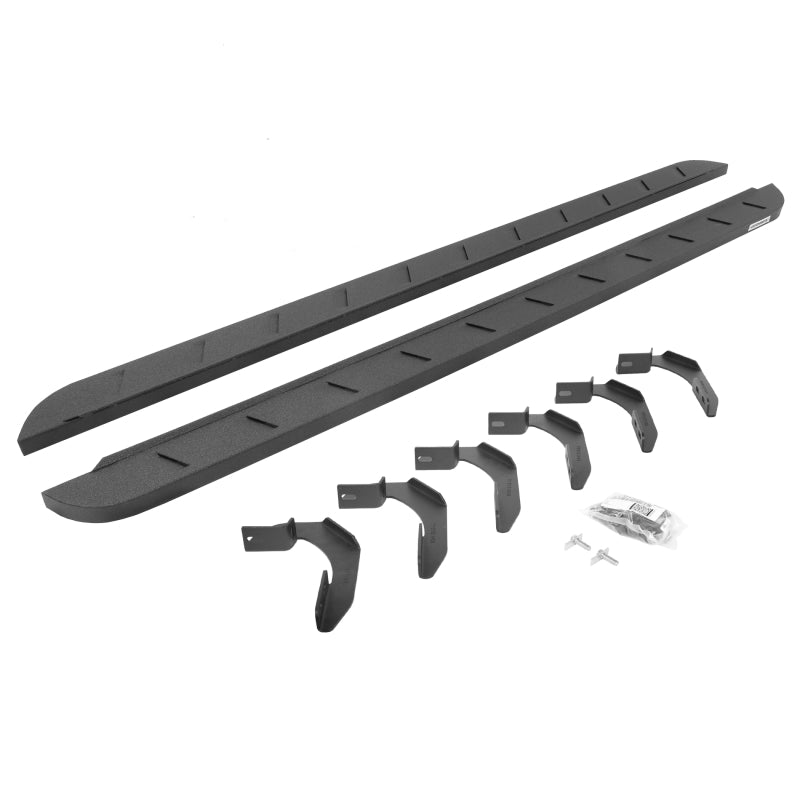 Go Rhino 04-14 Ford F-150 Super Cab 4DR RB10 Slim Running Boards Kit (w/Brackets) - Bedliner Coating