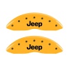 MGP Front set 2 Caliper Covers Engraved Front JEEP Yellow finish black ch