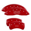 MGP 4 Caliper Covers Engraved Front & Rear Classic/SS Red finish silver ch