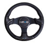 NRG Carbon Fiber Steering Wheel (350mm) Blk Frame Blk Stitching w/Rubber Cover Horn Button