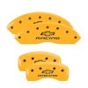 MGP 4 Caliper Covers Engraved Front & Rear Chevy Racing Yellow Power Coat Finish Black Characters