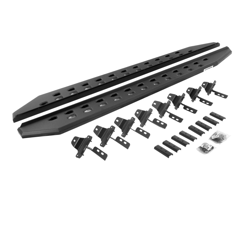 Go Rhino 18-22 Jeep Wrangler JLU 4DR RB20 Slim Running Boards Kit (Incl. Brackets) - Tex. Blk