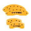 MGP 4 Caliper Covers Engraved Front & Rear I-Vtec Yellow Finish Black Char 2007 Honda Accord