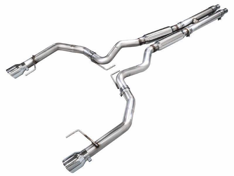 AWE 2024 Ford Mustang GT Fastback S650 RWD Track Edition Cat-Back Exhaust w/ Dual Chrome Silver Tips