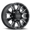 Raceline 860M Mamba 12x4in / 5x114.3 BP / 0mm Offset / 3.19mm Bore - Black & Machined Wheel