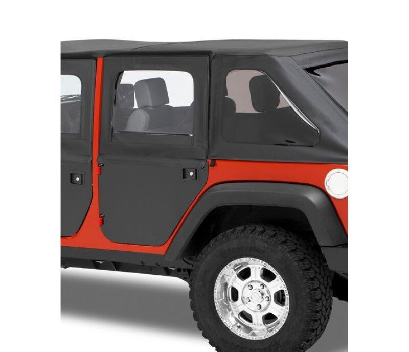Bestop 07-18 Jeep Wrangler JK 4-Door Full Fabric Doors (Rear Doors Black Twill)