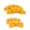 MGP 4 Caliper Covers Engraved Front Mustang Rear Pony Yellow Finish Black Char 1997 Ford Mustang