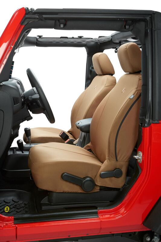 Bestop 20-23 Jeep Gladiator / 18-2023 Wrangler JL 4-Door Front Seat Covers (Tan)