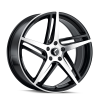 Kraze KR195 Milano 20x8.5 / 5x114.3 BP / 38mm Offset / 72.62mm Hub Gloss Black Machined Wheel