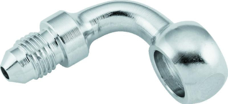 Twin Power Stainless Brake Fitting 3/8 Inch X AN3 90 Degree Banjo Adaptor