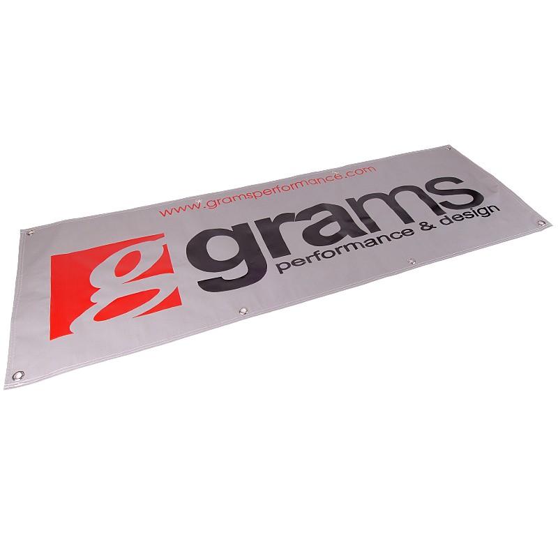 Grams Performance 60in x 20in Vinyl Shop Banner - Silver