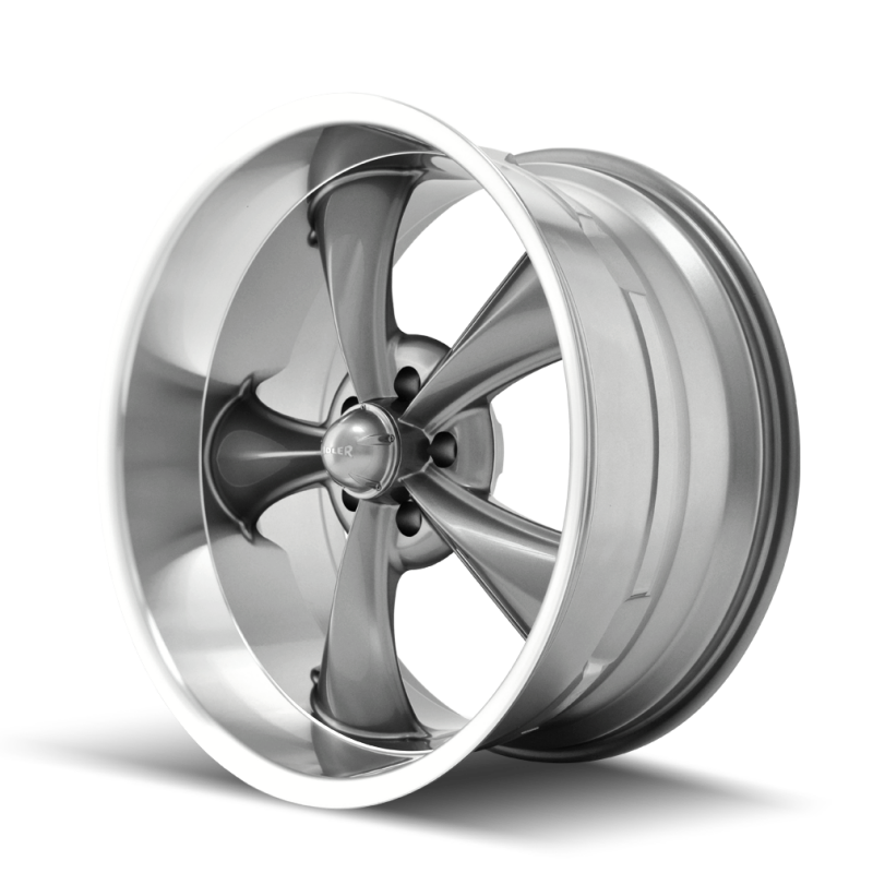 Ridler 695 17x8 / 5x114.3 BP / 0mm Offset / 83.82mm Hub Gloss Grey Machined Wheel