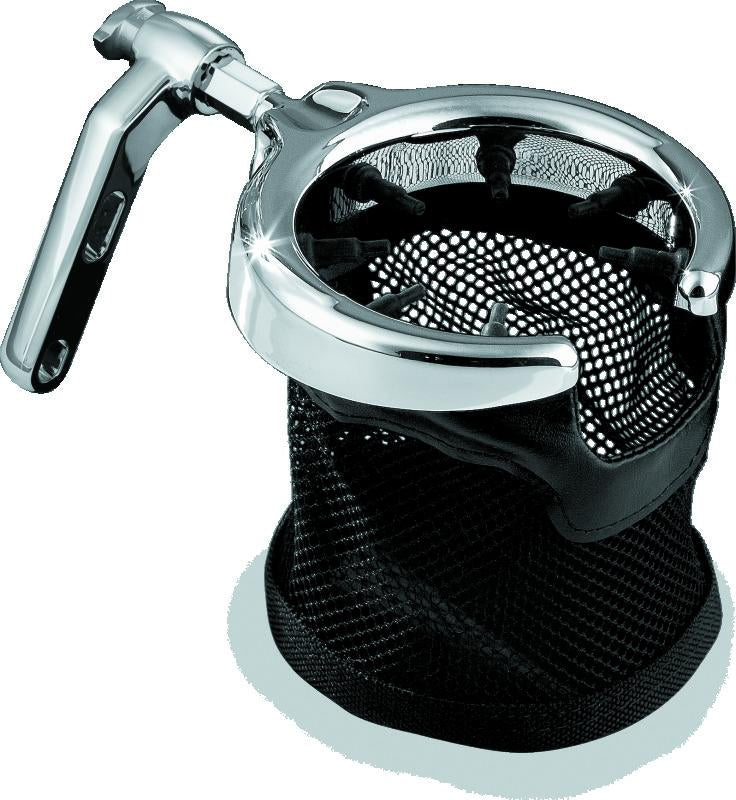 Kuryakyn Drink Holder Mesh Basket with Perch Mount Universal Chrome