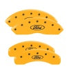 MGP 4 Caliper Covers Engraved Front & Rear Oval Logo/Ford Yellow Finish Black Char 2008 Ford F-150