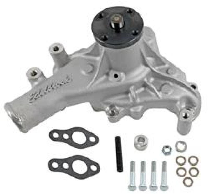 Edelbrock Water Pump for Small-Block Chevy in Satin Finish (Long)