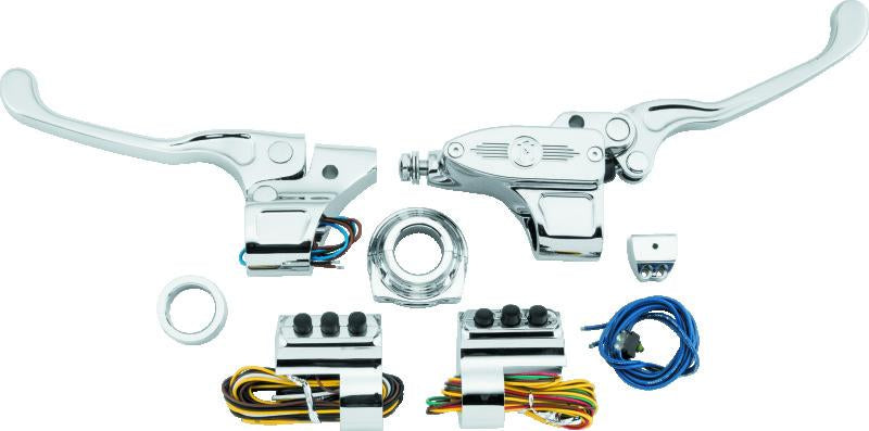 Performance Machine 9/16in Hand Control Set Hyd - Chrome