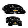 MGP 4 Caliper Covers Engraved Front & Rear Chevy racing Black finish silver ch
