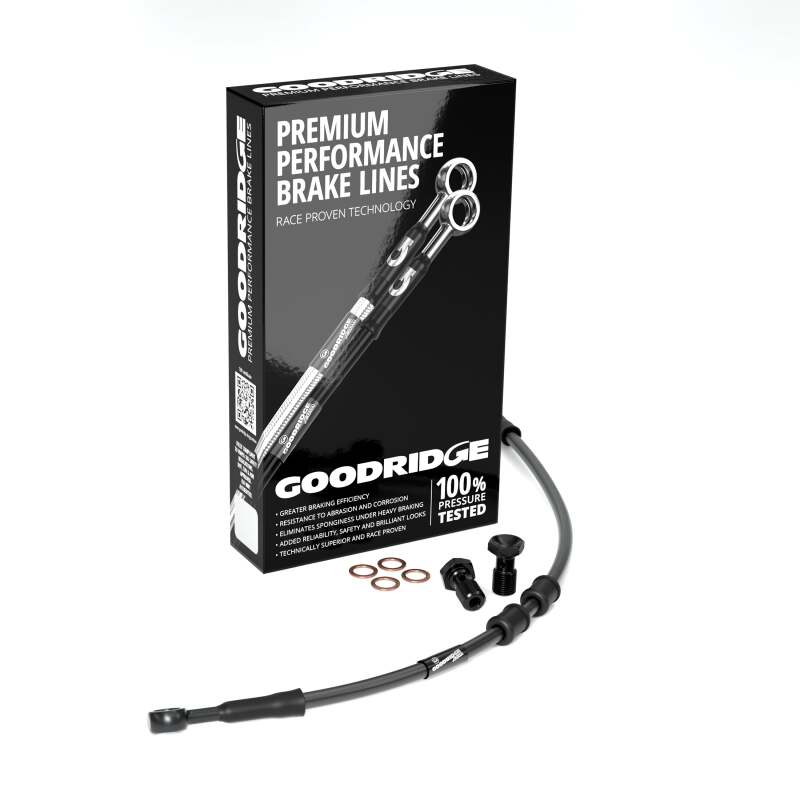 Goodridge 18-23 HD FLSB (w/ABS) +8in Black Brake Line Kit w/Black Fittings