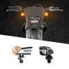 XK Glow Mini Amber Turn Signal Chrome x2