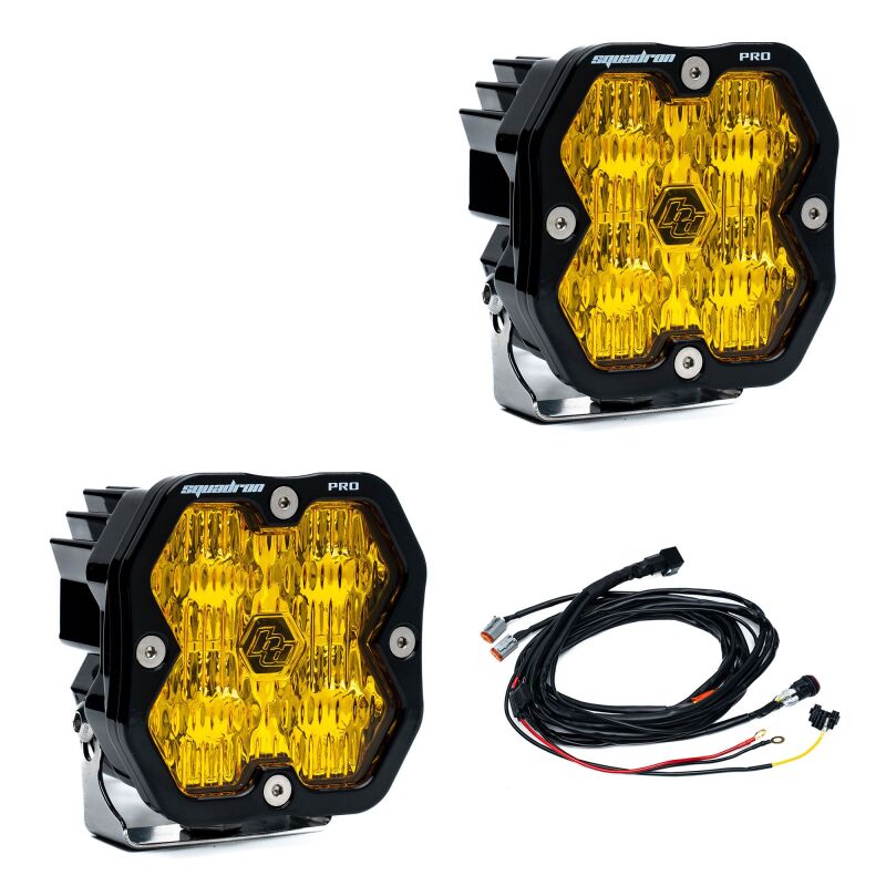 Baja Designs Squadron 2.0 Pro LED Wide Cornering (Pair) - Baja Amber
