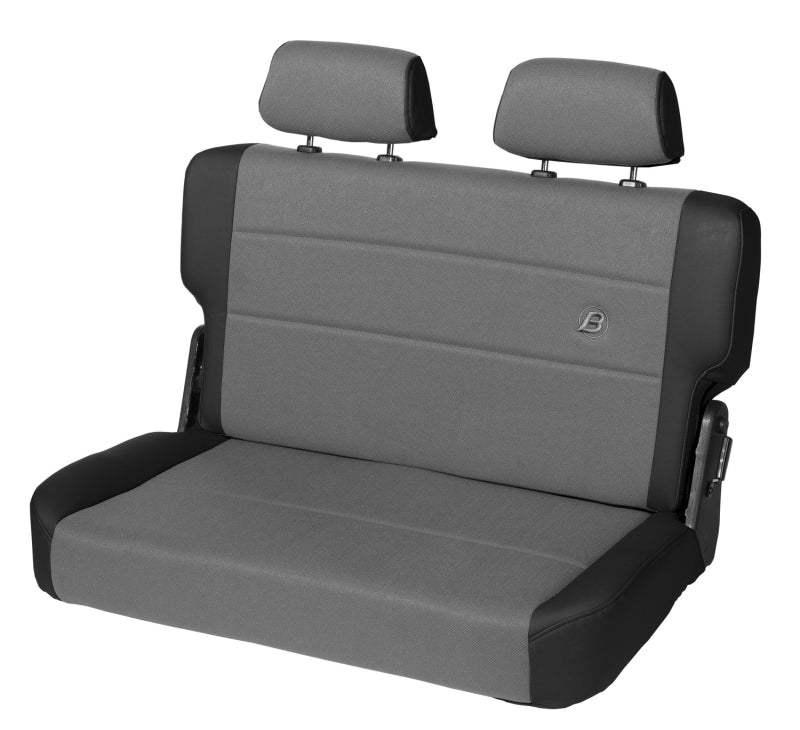 Bestop N-Tumble Seat - 55-83 Jeep Cj5 Rear Trailmax II Fold (Center Fabric Insert Black Denim)