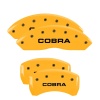 MGP 4 Caliper Covers Engraved Front & Rear Cobra Yellow Finish Black Char 2006 Ford Mustang