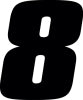 Hardline Dirt Digits 3pk 4 in. - High Gloss Number 8 - Black