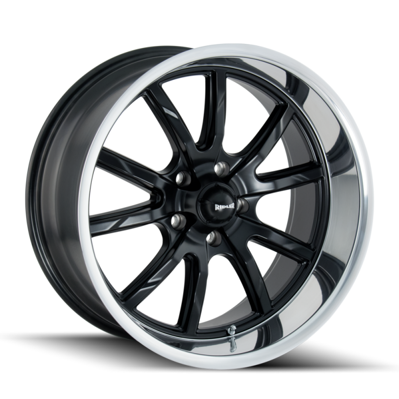 Ridler 650 20x10 / 5x120.65 BP / 0mm Offset / 83.82mm Hub Matte Black Polished Wheel