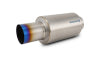 Vibrant Titanium Muffler w/Straight Cut Burnt Tip 4in Inlet / 4in Outlet