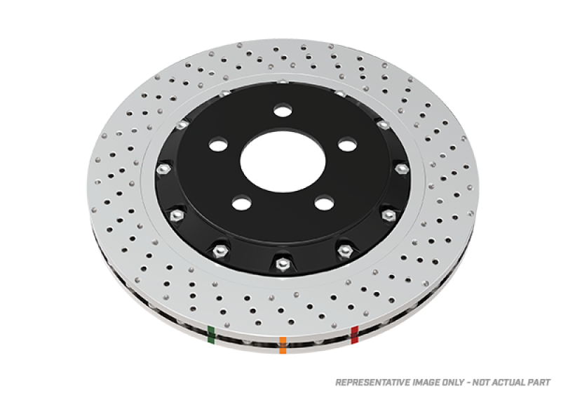DBA 15-20 Ford Mustang GT (w/Performance Package) Rear 5000 Series Drilled Rotor w/Black Hat