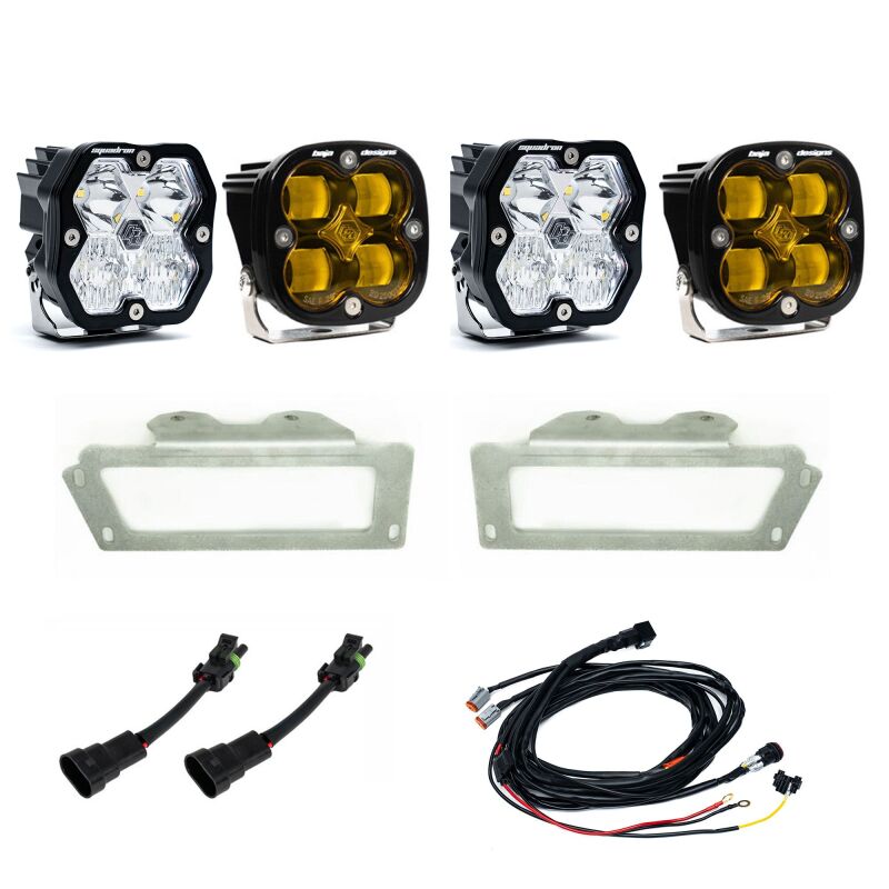 Baja Designs 10-18 Dodge Ram 2500/3500 / 09-12 1500 Squadron SAE 2.0 Fog Kit (SAE Fog) - Baja Amber