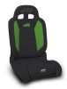 PRP EnduroDaily Reclining Suspension Seat - Black/Green Vinyl - Driver