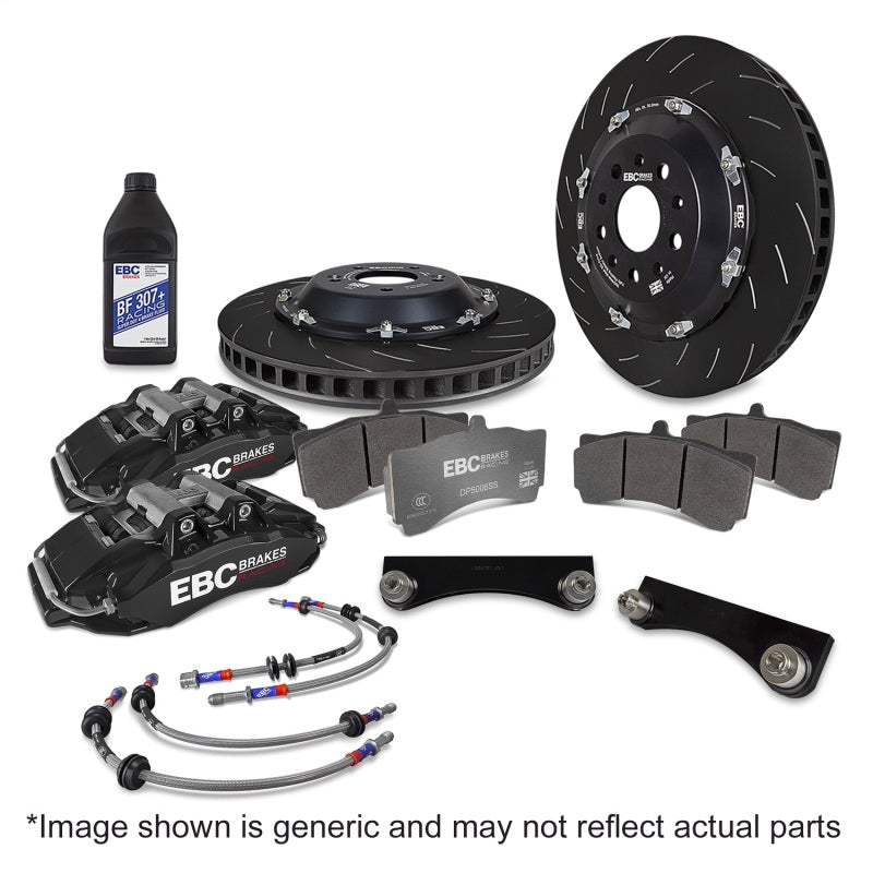 EBC Racing 08-21 Nissan 370Z Black Apollo-6 Calipers 355mm Rotors Front Big Brake Kit