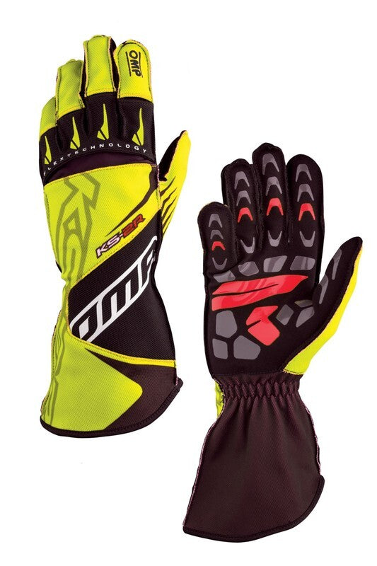 OMP KS-2R GLOVES MY2022 BLACK/YELLOW SIZE XS