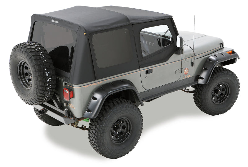 Bestop 03-06 Jeep Wrangler TJ Replace A-Top (Black Diamond Sailcloth Tinted Windows Upper Door Skin)