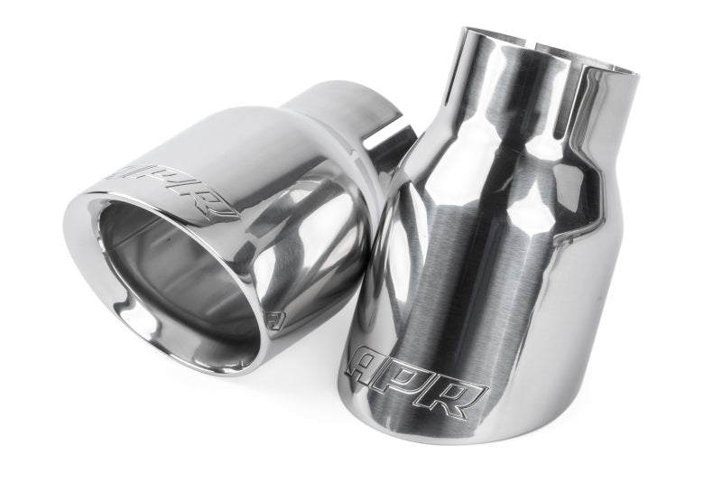 APR Double-Walled 3.5in Slash-Cut Tips - Polished Silver - Set of 2