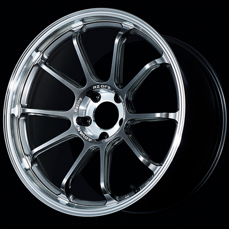 Advan RZ-DF2 19x8.5 / +45 Offset / 5x112 / 66.5mm Bore / Diamond Cut and Hyper Platinum Black