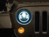 Raxiom 97-18 Jeep Wrangler TJ/JK Axial 7-Inch LED Headlights w/RGB Halo- Black Housing (Clear Lens)