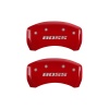 MGP Rear set 2 Caliper Covers Engraved Rear Boss Red finish silver ch