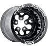 Weld Alpha-1 15X14 5x4.75 BP 1in BS Black Wheel - Black Double Beadlock MT