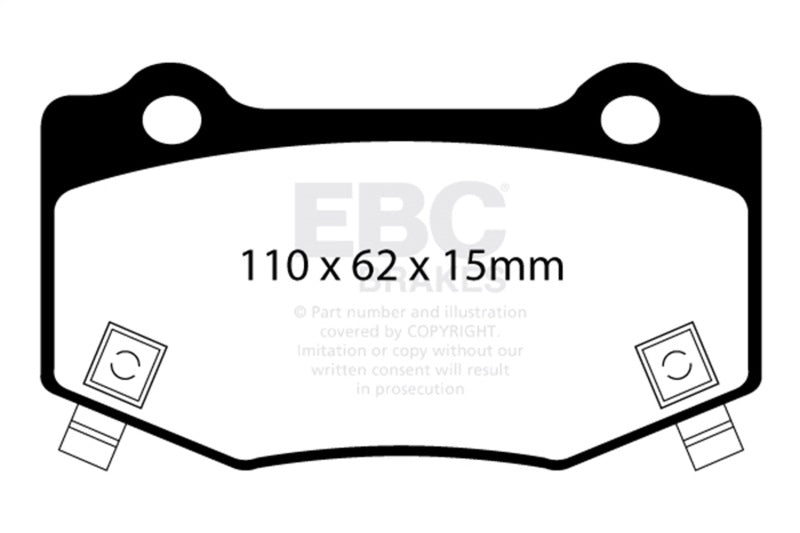 EBC Racing 15-19 Chevy Corvette (C7) Z06 6.2L SR-11 Race Rear Brake Pads (Excl Carbon Ceramic Rotor)