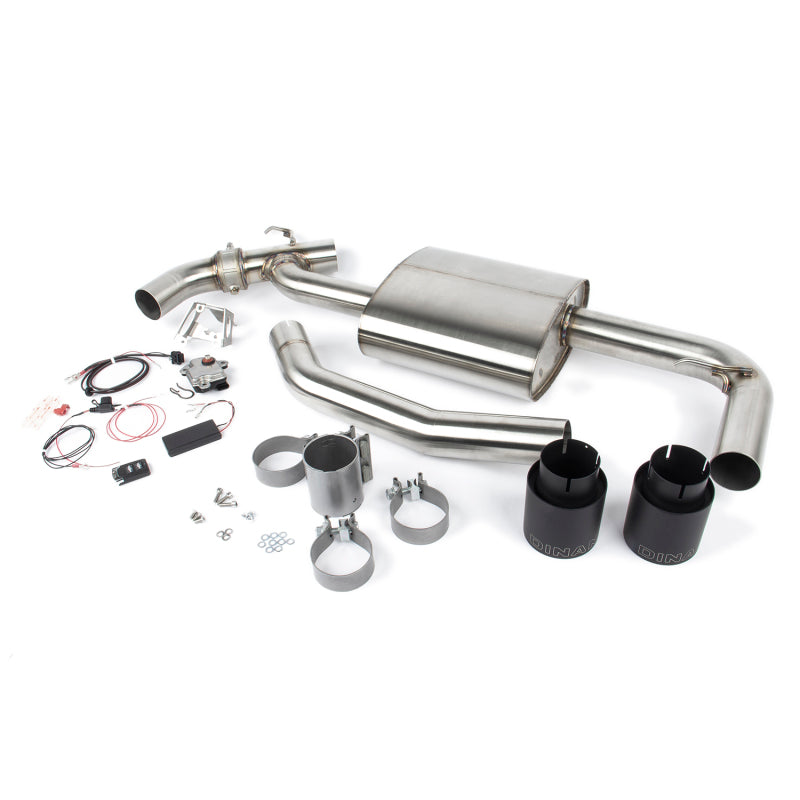 Dinan 17-24 Mini Cooper Clubman/Countryman S (F54/F60) Valved Axleback Exhaust - Black Tips